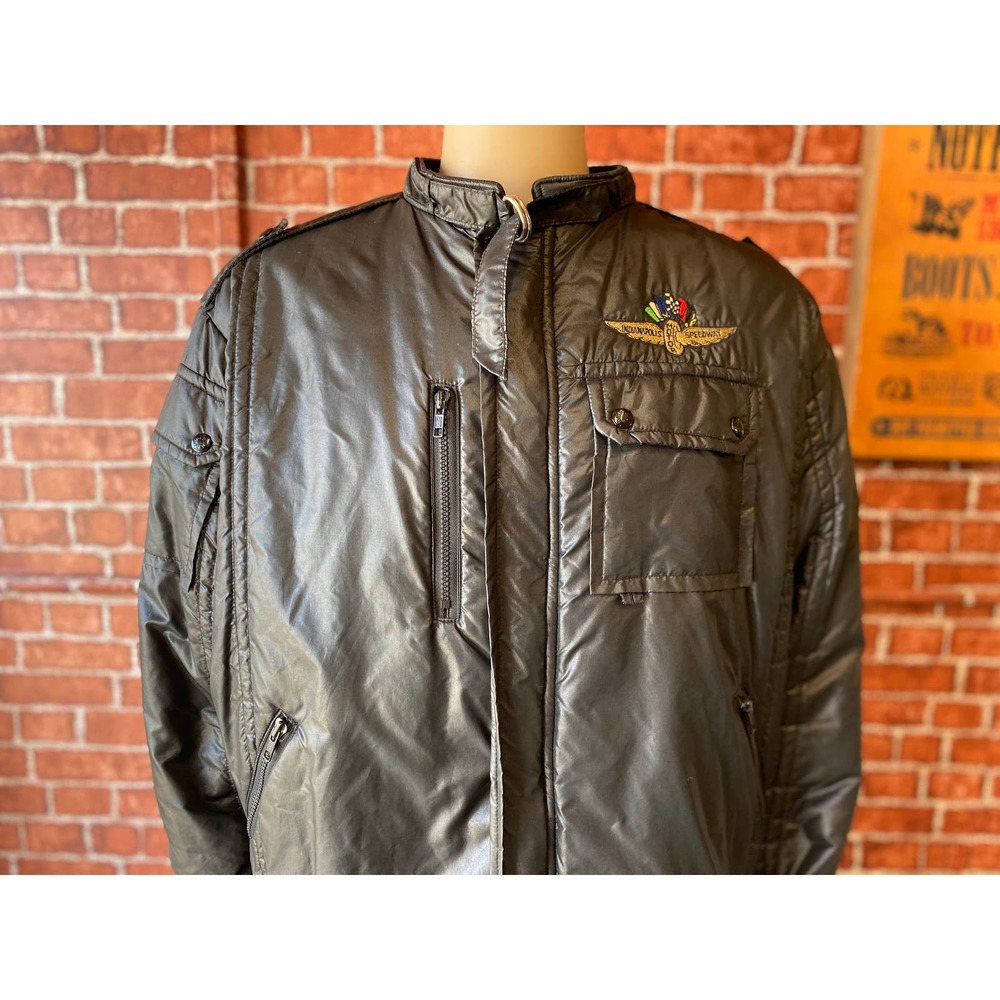 80's Indianapolis Motor Speedway black embroidered jacket size 2X